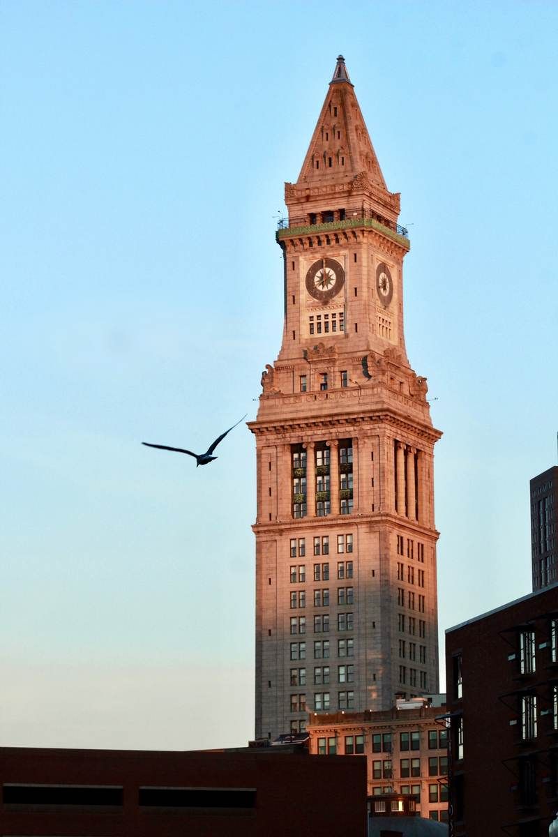 Custom House Tower at sunset
