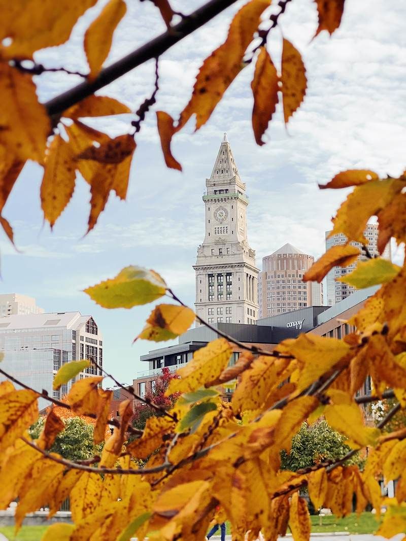 Custom House Tower in fall