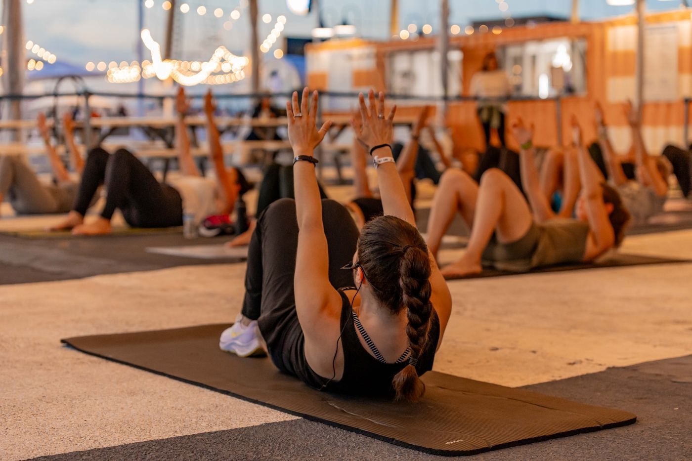 Evening community fitness event