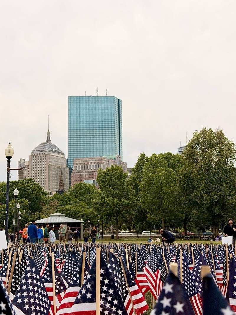 Flag display on Boston Common